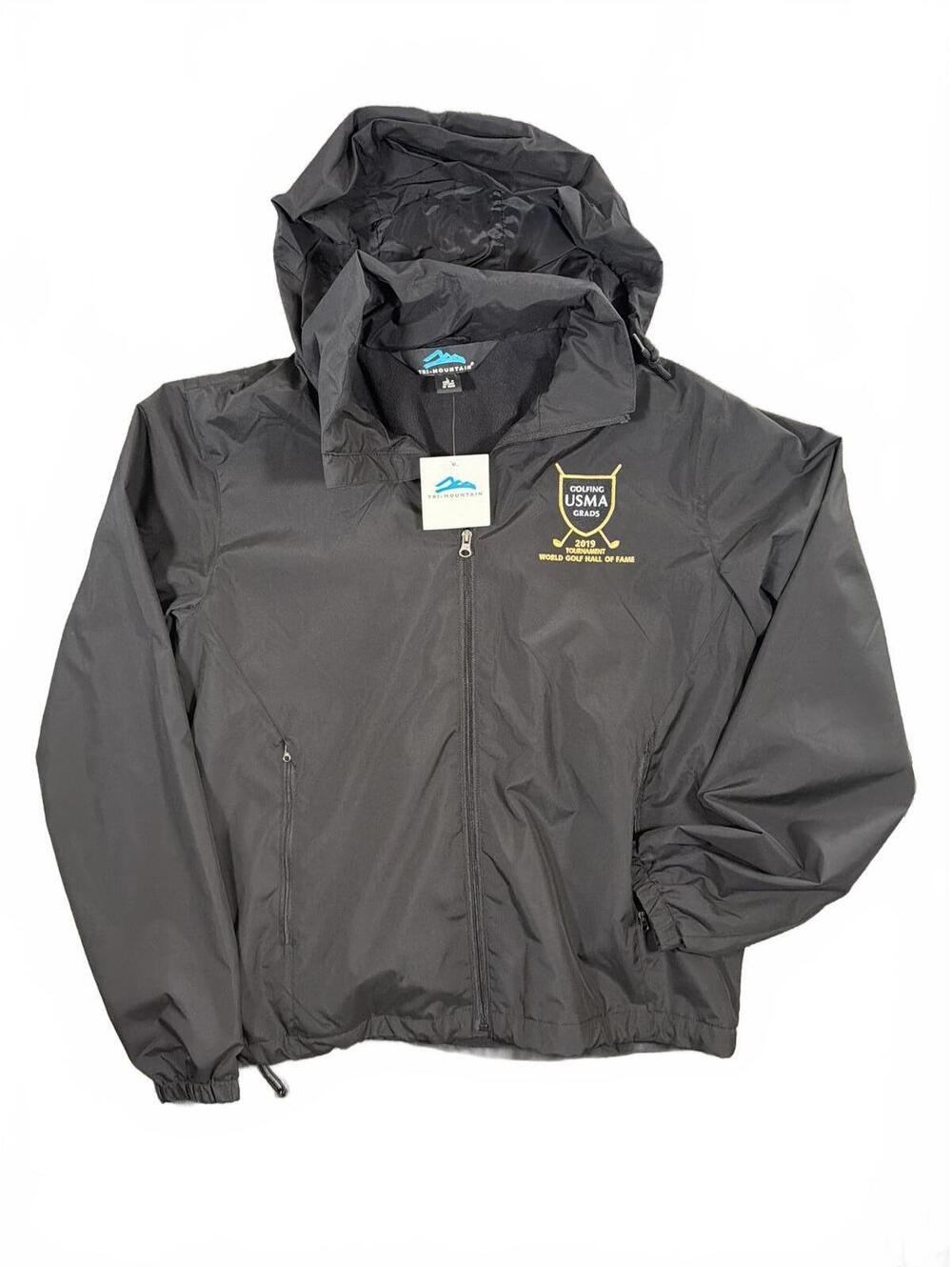 NWT USMA 2019 Golfing Grads Tri-Mountain Windbreaker Concealed Hooded Jacket - L